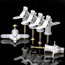 Nylon White Aircraft Toggle Anchor Expansion Wall Plug Plastic Drywall Wall Anchors with Screw